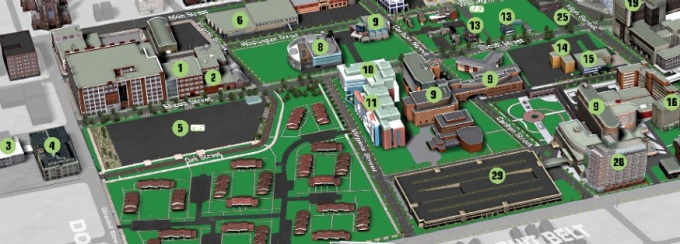Map of UB's Downtown Campus. 