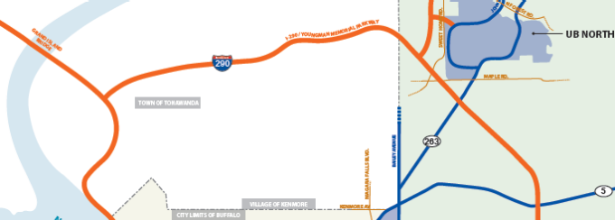 Regional map of our three campuses. 